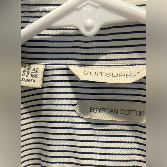 Suitsupply Egyptian cotton slim fit men cotton dress shirt 16.5 - Picture 4 of 8